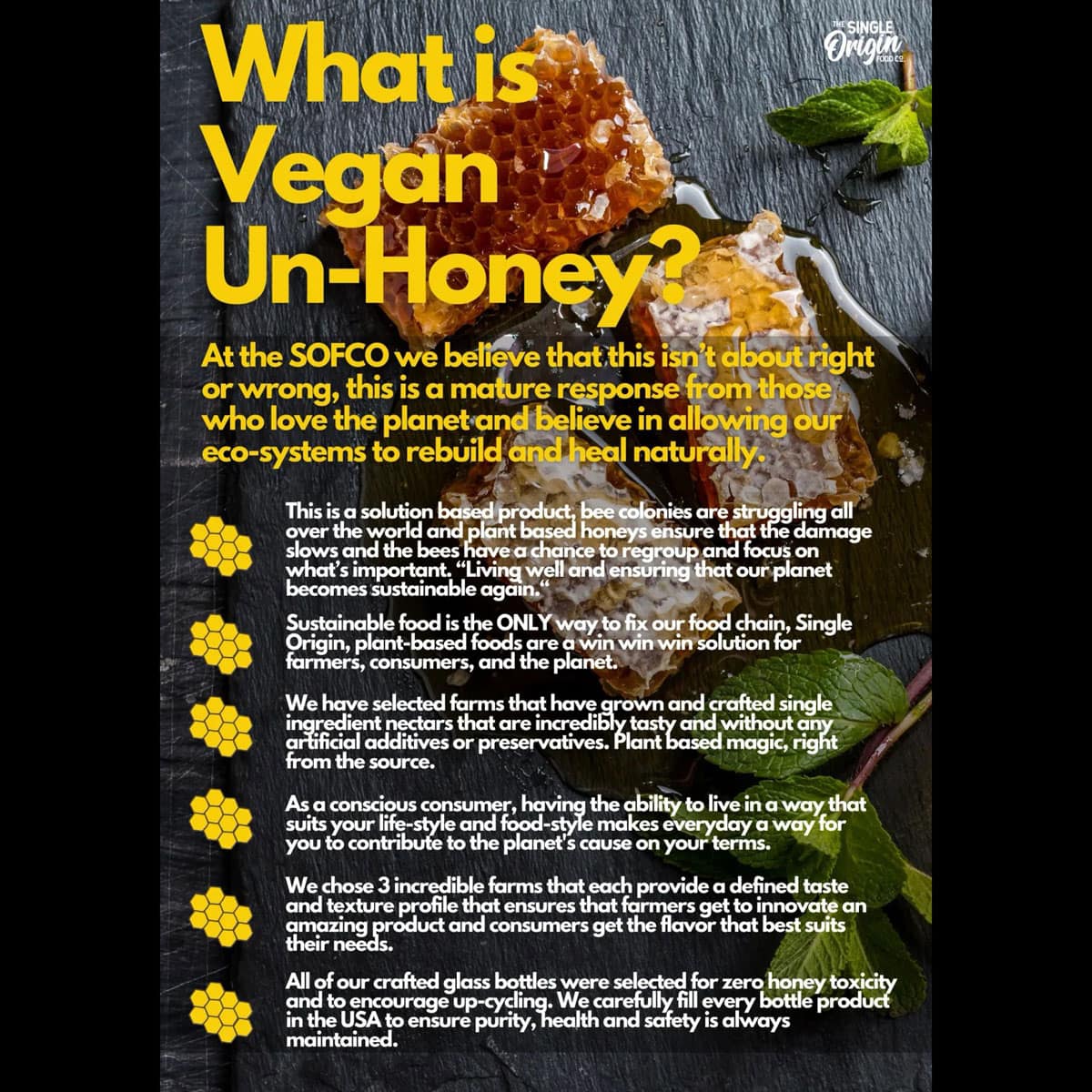 "Nada" SugarFree Vegan Honey The Single Origin Food Co.